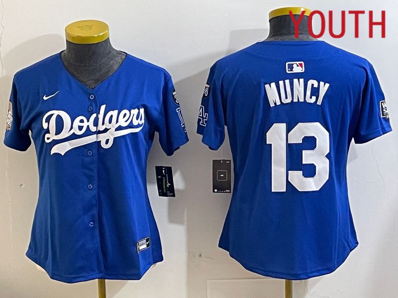 Youth Los Angeles Dodgers #13 Muncy Blue Game 2024 Nike MLB Jersey style 11217->youth mlb jersey->Youth Jersey
